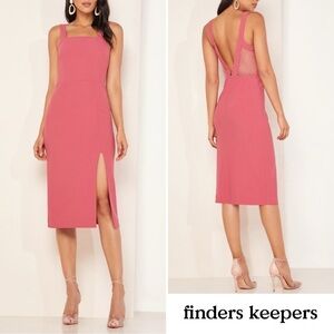 Finders Keepers Palermo Midi Dress Rose Pink Large NWT